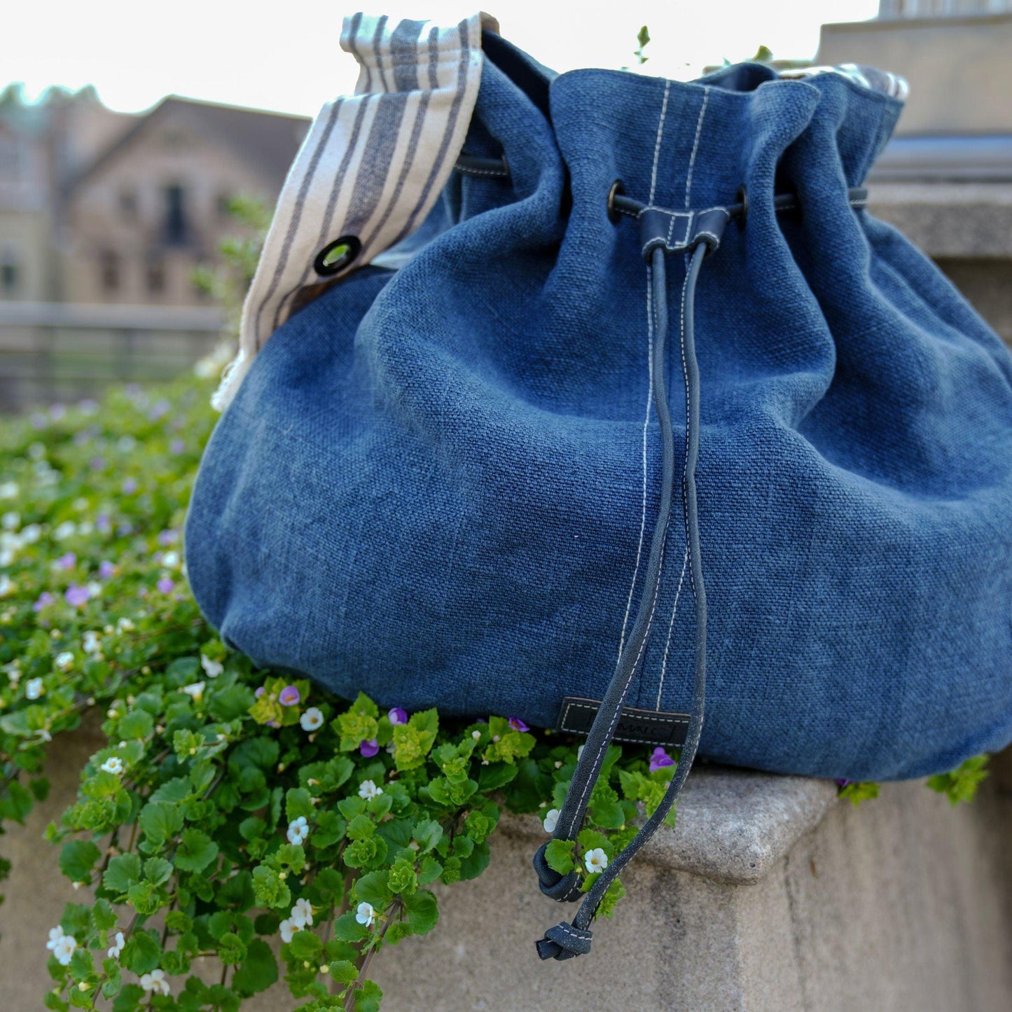 KomalC Tote Bag made with high-quality Jute - Stylish, Eco-friendly & spacious design for everyday use | Shopping | Travel (Delphinium)