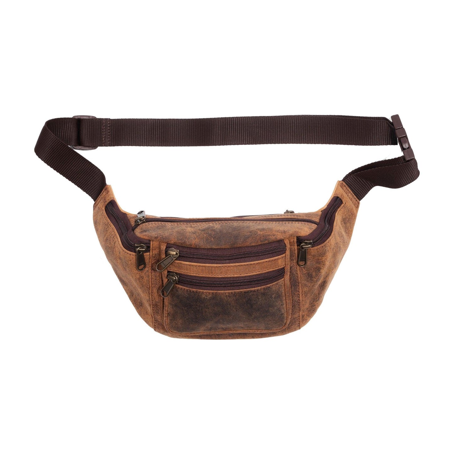 Leather Waist Bag outside zipper pockets - Buy the Bag and More
