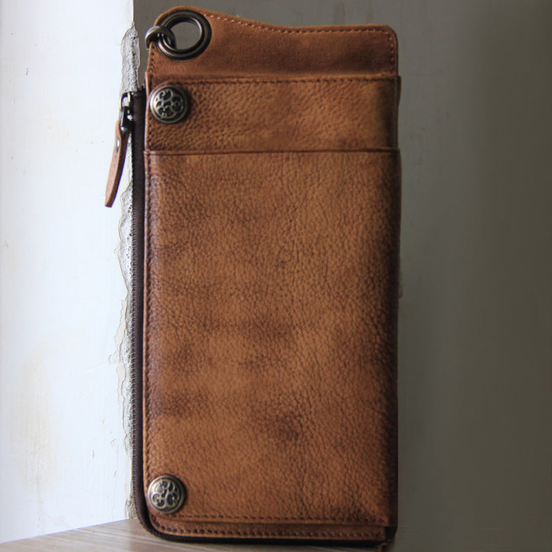 Retro Vintage Leather Long Wallet