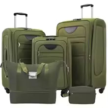 Soft side 4-piece Luggage Set Army Green