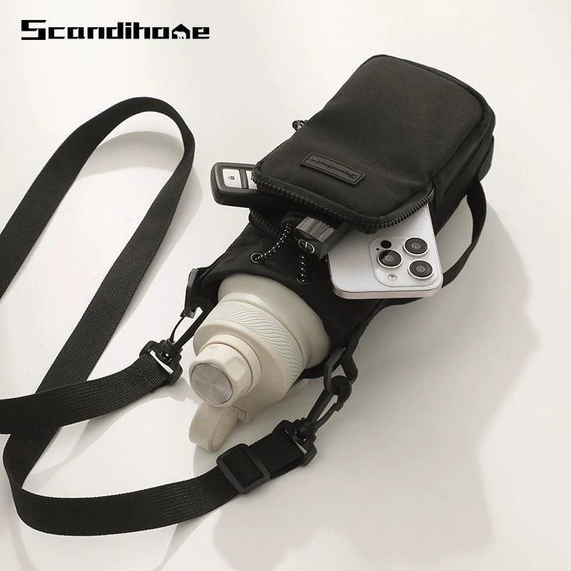 Ultimate Versatile Bottle Bag with Utility Pouch zipper Black