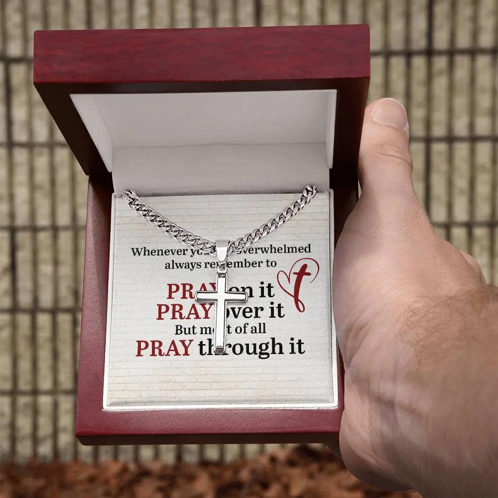 Cuban Chain with Artisan Cross Necklace - Buy the Bag and More