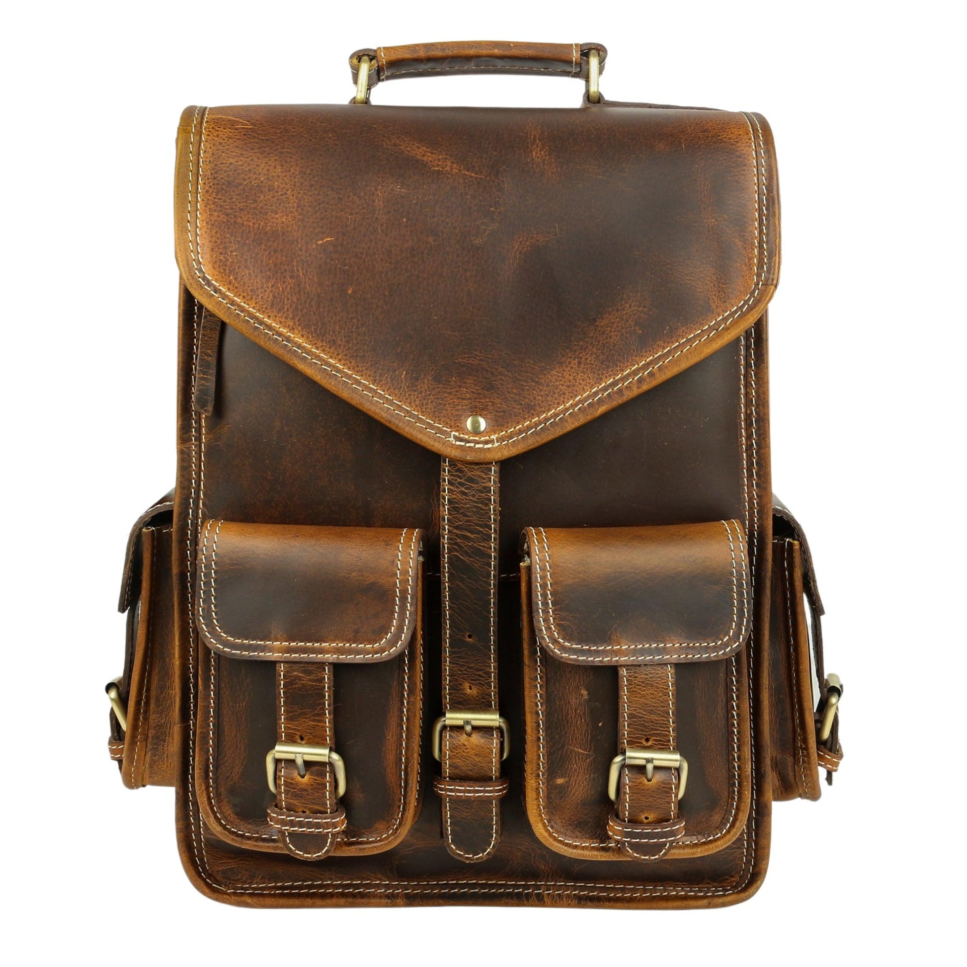 Leather Backpack Rucksack Travel Laptop Camping School College Bag for Men Women - Buy the Bag and More