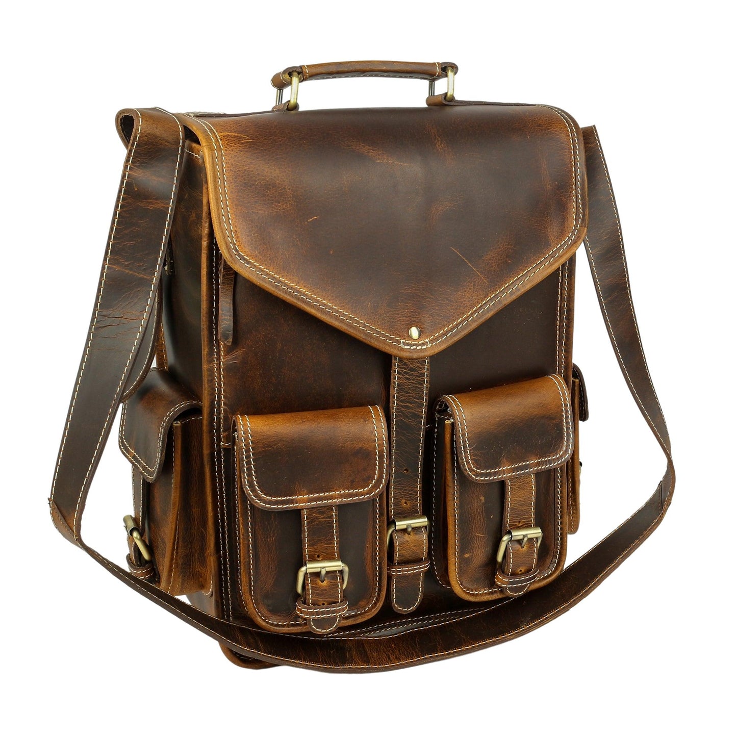 Leather Backpack Rucksack Travel Laptop Camping School College Bag for Men Women - Buy the Bag and More