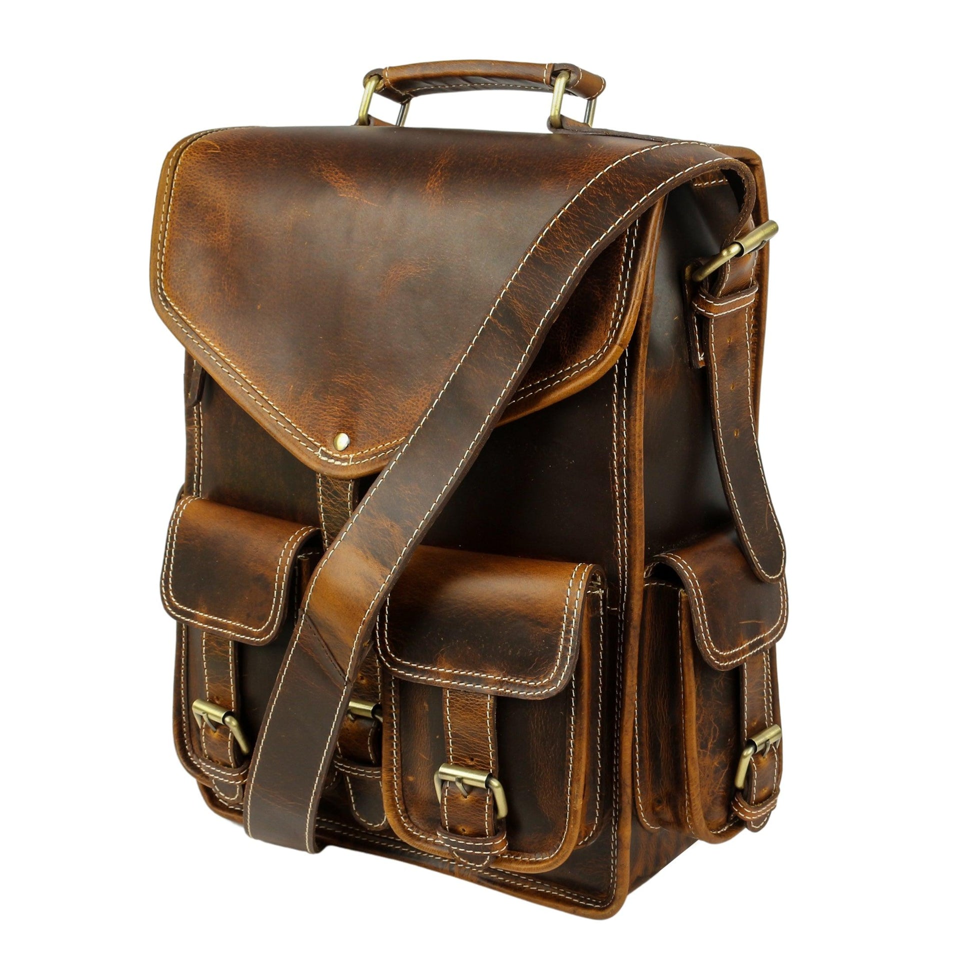 Leather Backpack Rucksack Travel Laptop Camping School College Bag for Men Women - Buy the Bag and More