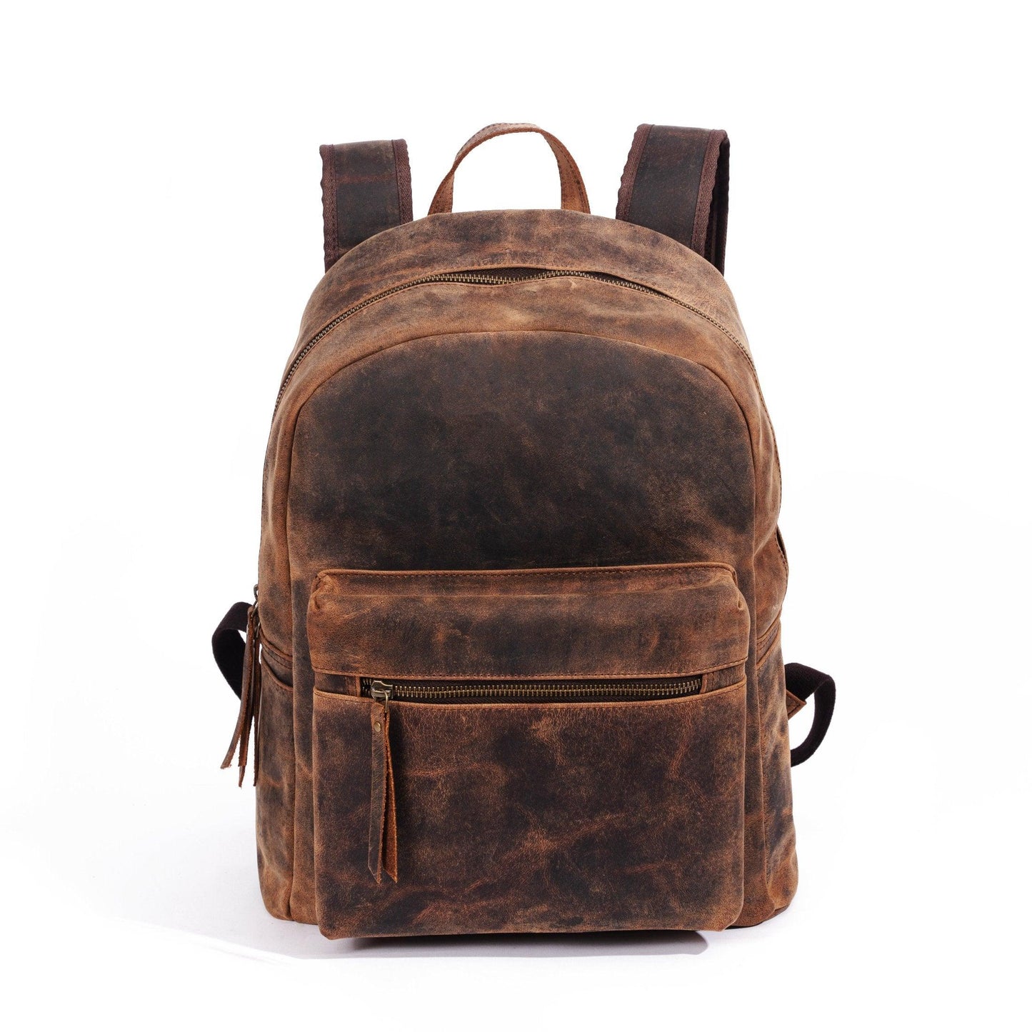 15-Inch Genuine Leather Backpack – Versatile Rucksack & Laptop Bag for Women and Men, Ideal for Travel, School, College, Hiking, and Camping - Buy the Bag and More