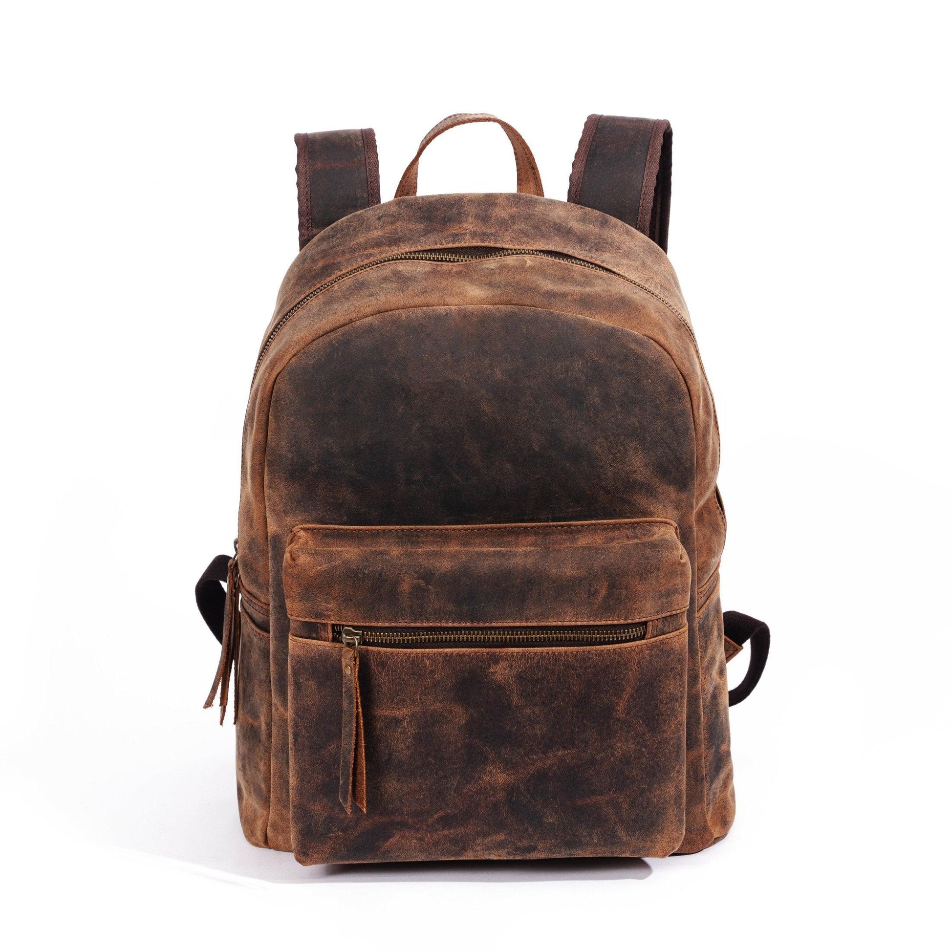 15-Inch Genuine Leather Backpack – Versatile Rucksack & Laptop Bag for Women and Men, Ideal for Travel, School, College, Hiking, and Camping - Buy the Bag and More