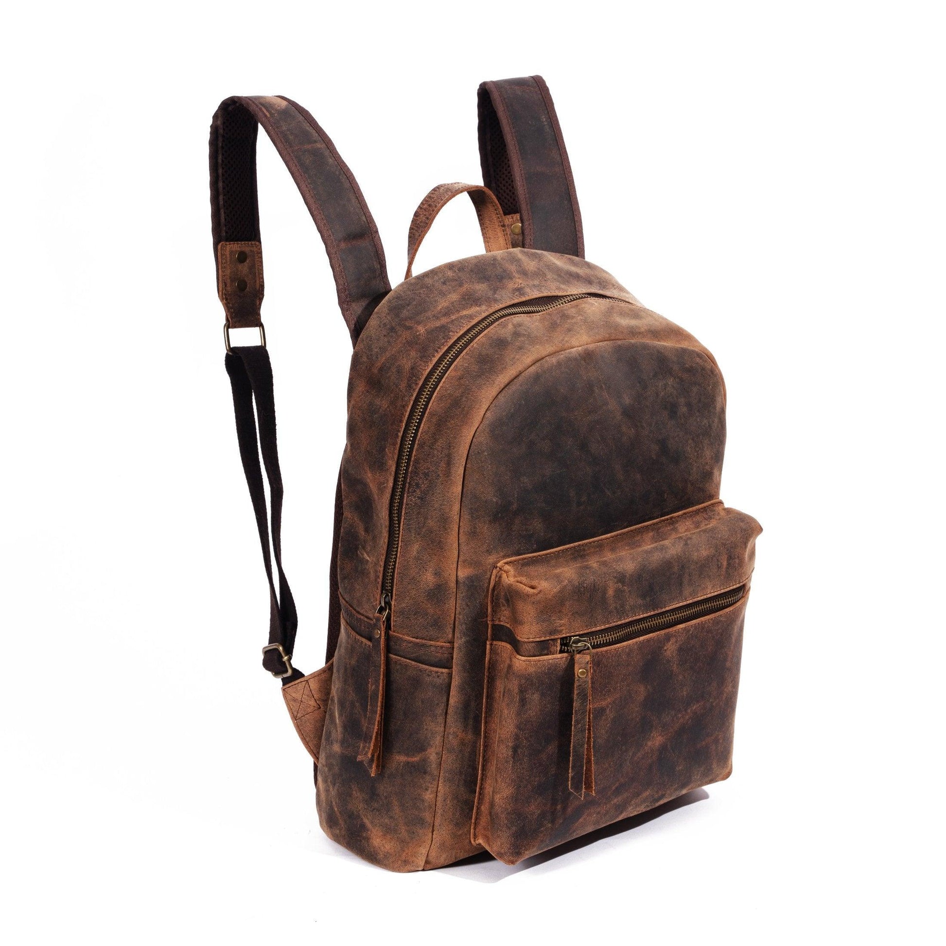 15-Inch Genuine Leather Backpack – Versatile Rucksack & Laptop Bag for Women and Men, Ideal for Travel, School, College, Hiking, and Camping - Buy the Bag and More
