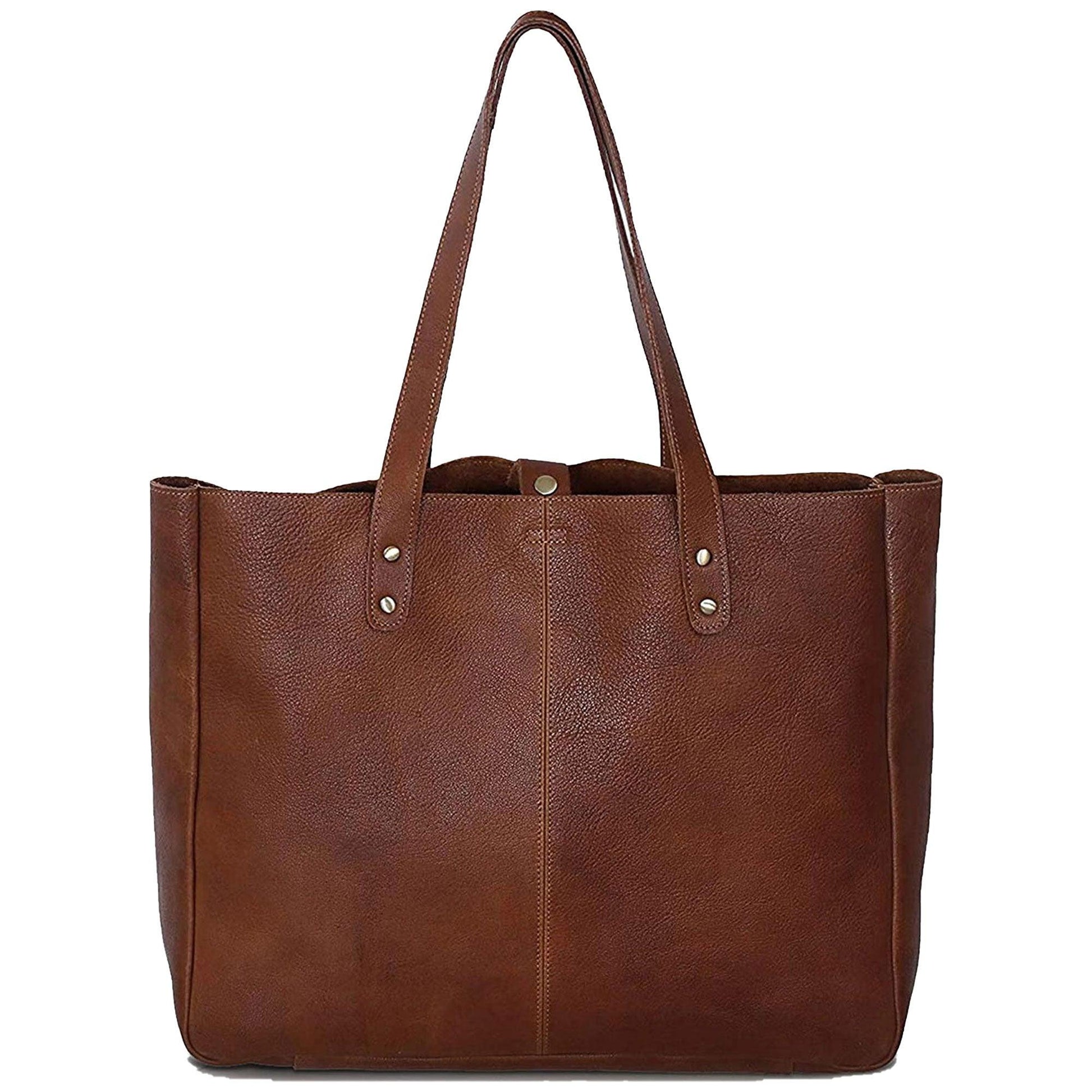 15-inch Leather Shoulder Bag Tote - Buy the Bag and More