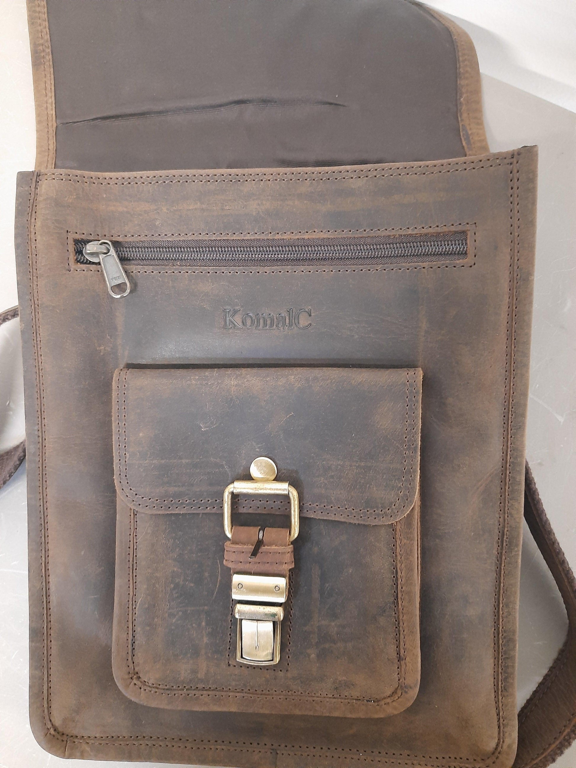 Leather 11 Inch Sturdy Leather iPad Messenger Satchel Bag - Buy the Bag and More
