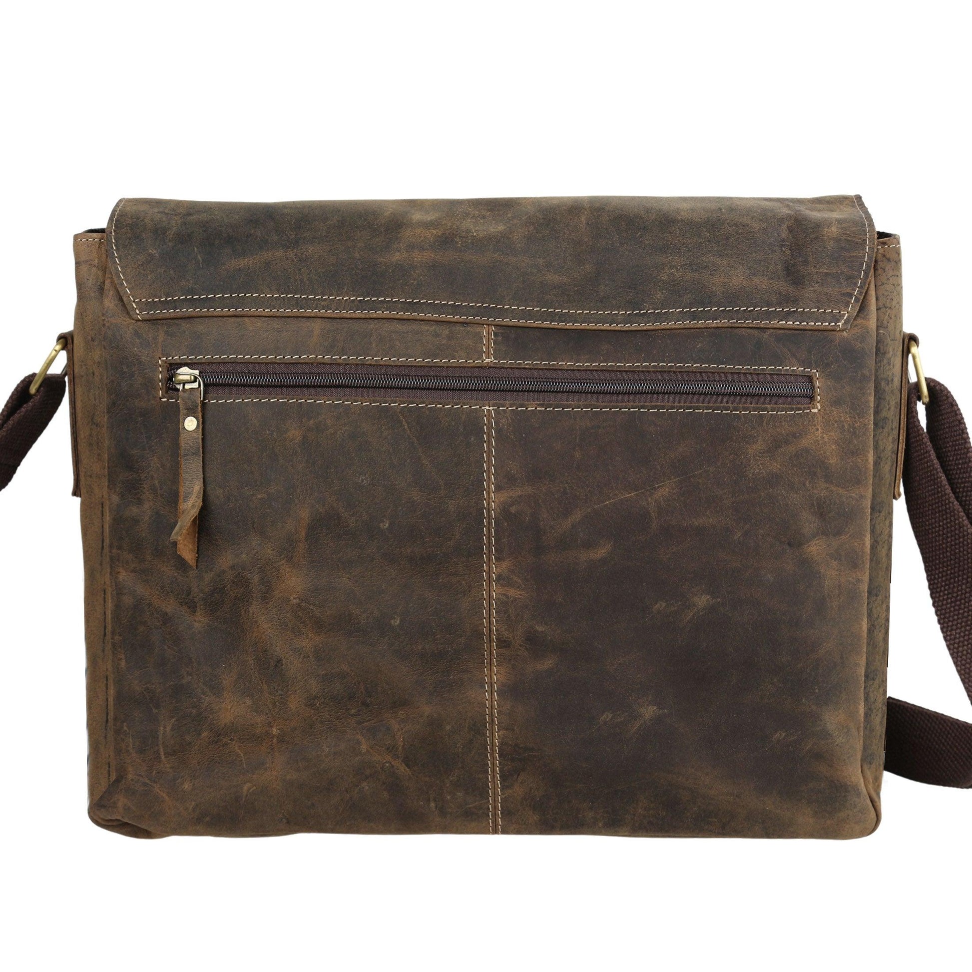 15-Inch Distressed Tan Leather Briefcase – Laptop Messenger Bag for Men & Women, Perfect Office, School, and College Satchel - Buy the Bag and More