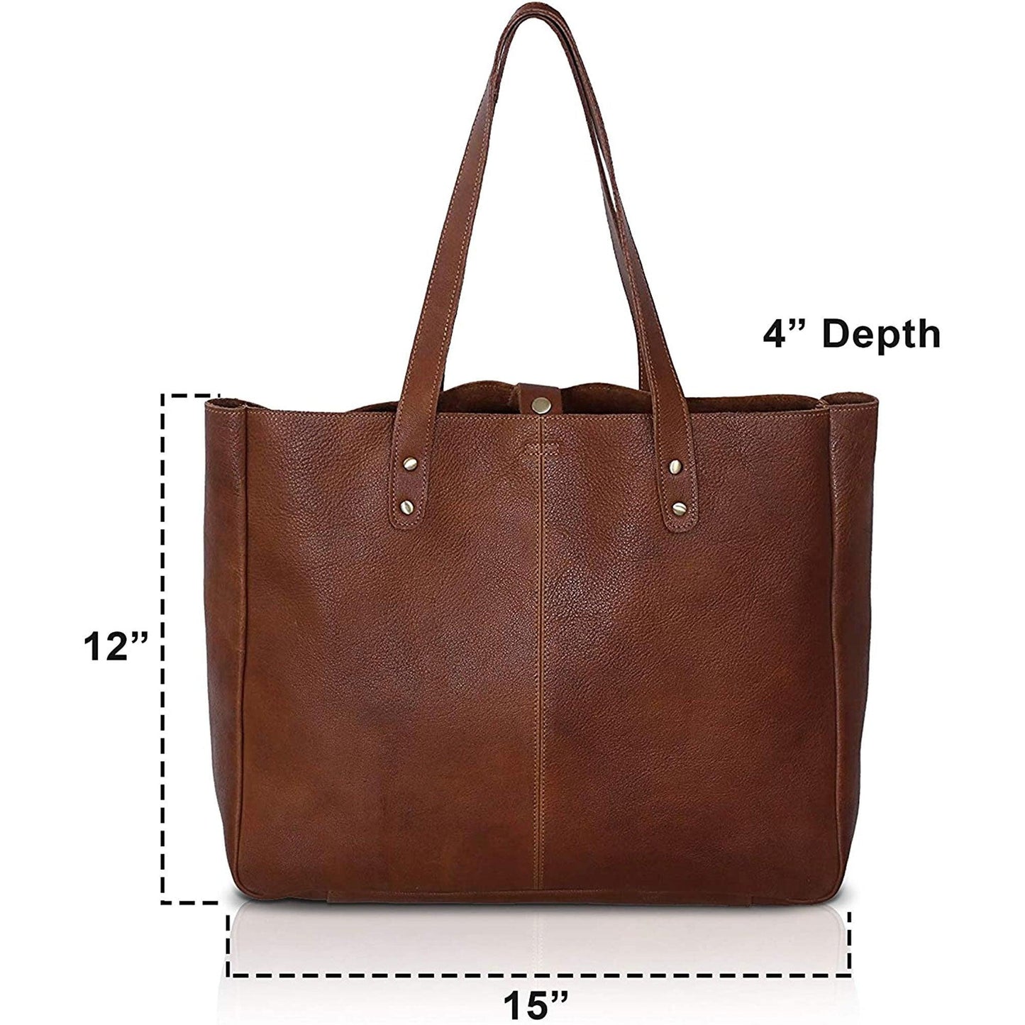 15-inch Leather Shoulder Bag Tote - Buy the Bag and More