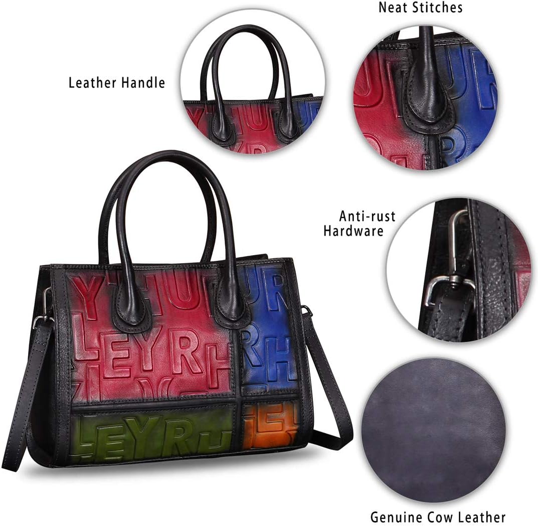 3D Letter Embossed Leather Tote Bag quality
