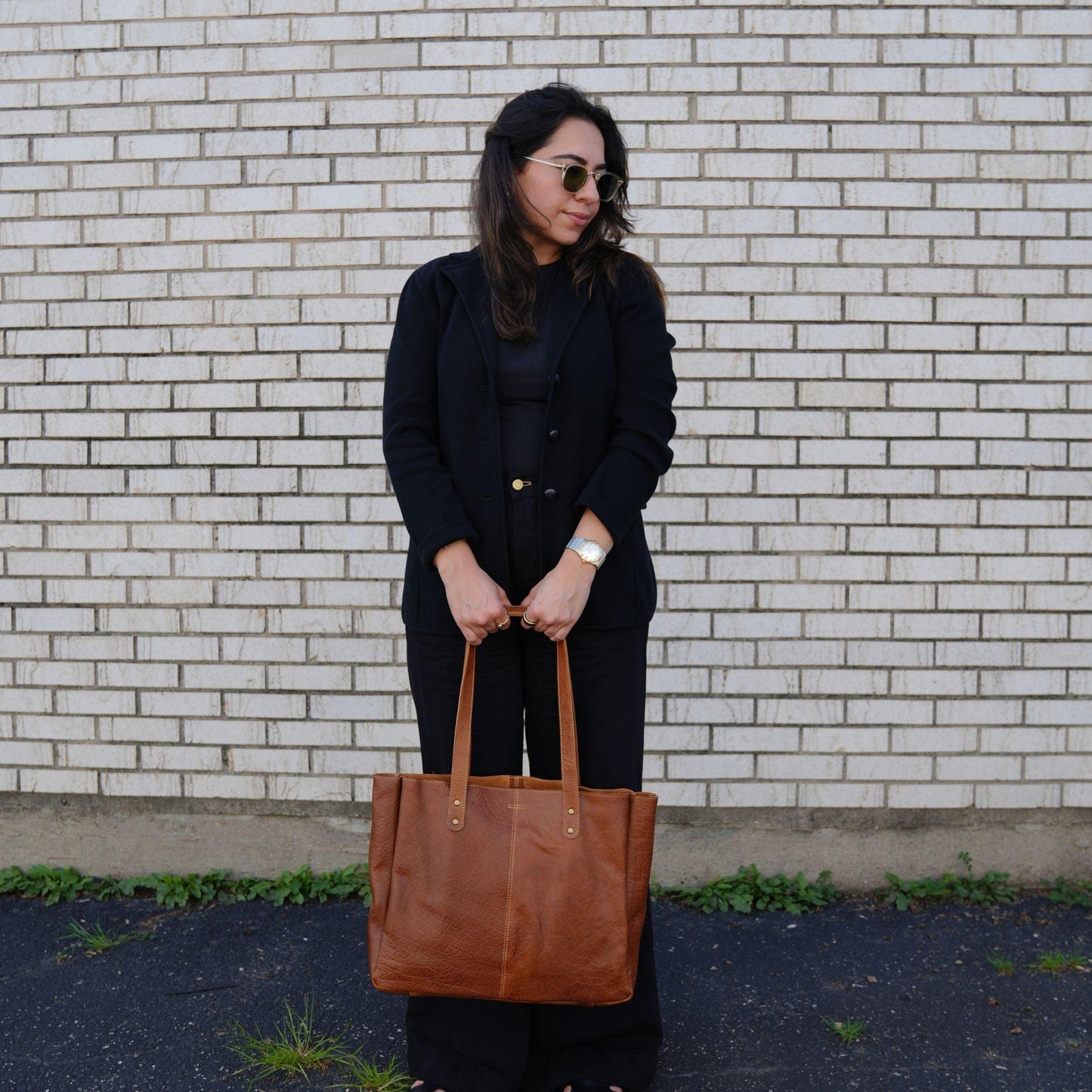 15-inch Leather Shoulder Bag Tote - Buy the Bag and More