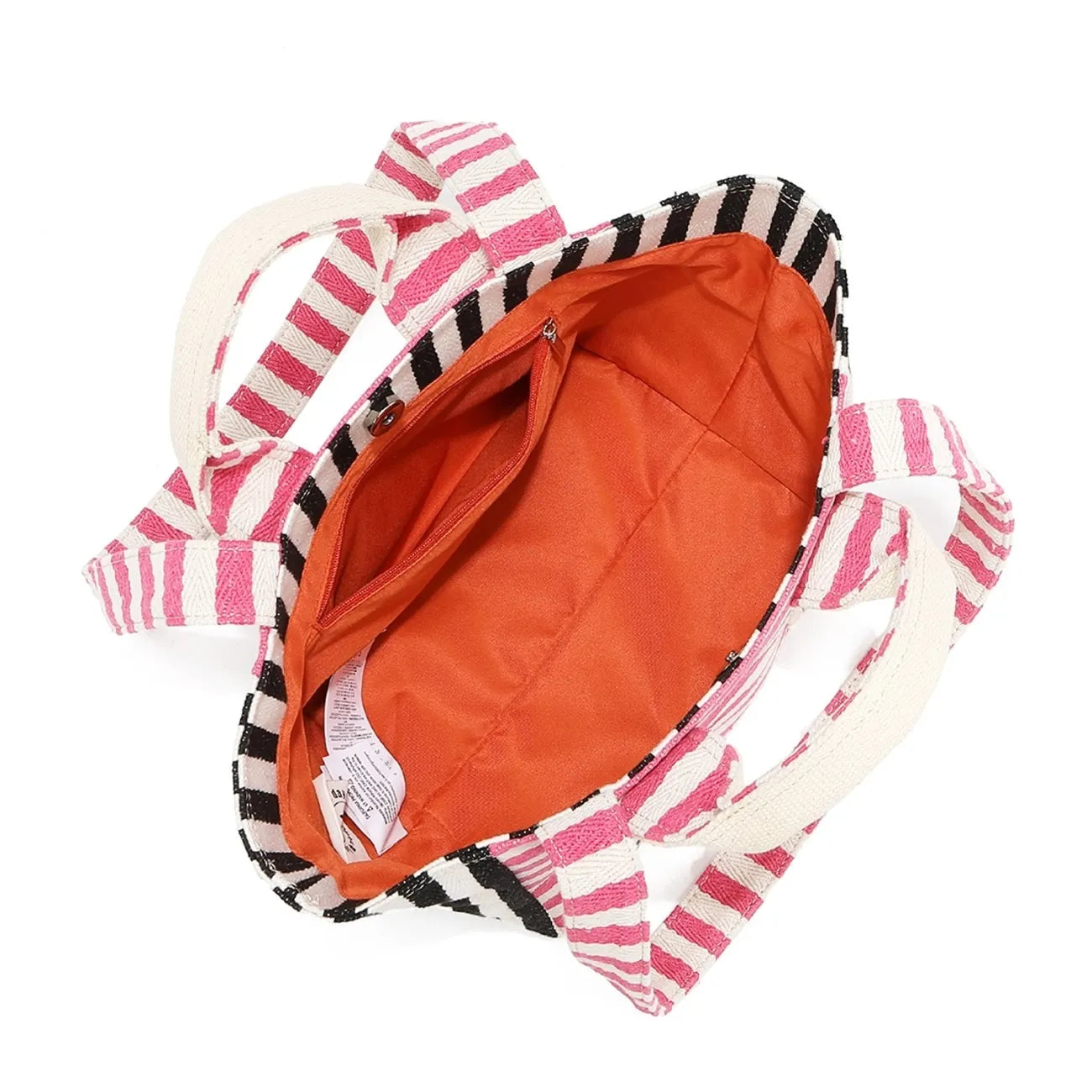 Nicole Lee USA Letter Striped Tote Bag-Inside