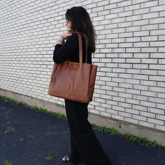 15-inch Leather Shoulder Bag Tote - Buy the Bag and More
