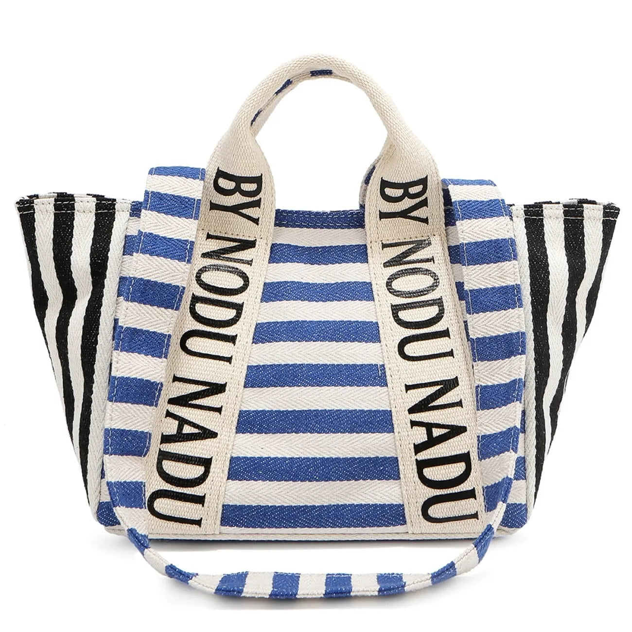 Nicole Lee USA Letter Striped Tote Bag-Blue