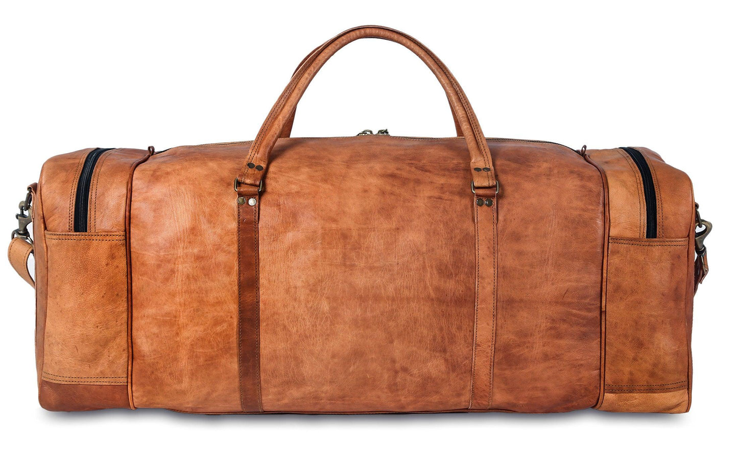 Leather Duffel Bag Large Travel Bag Gym Sports Overnight Weekender Bag