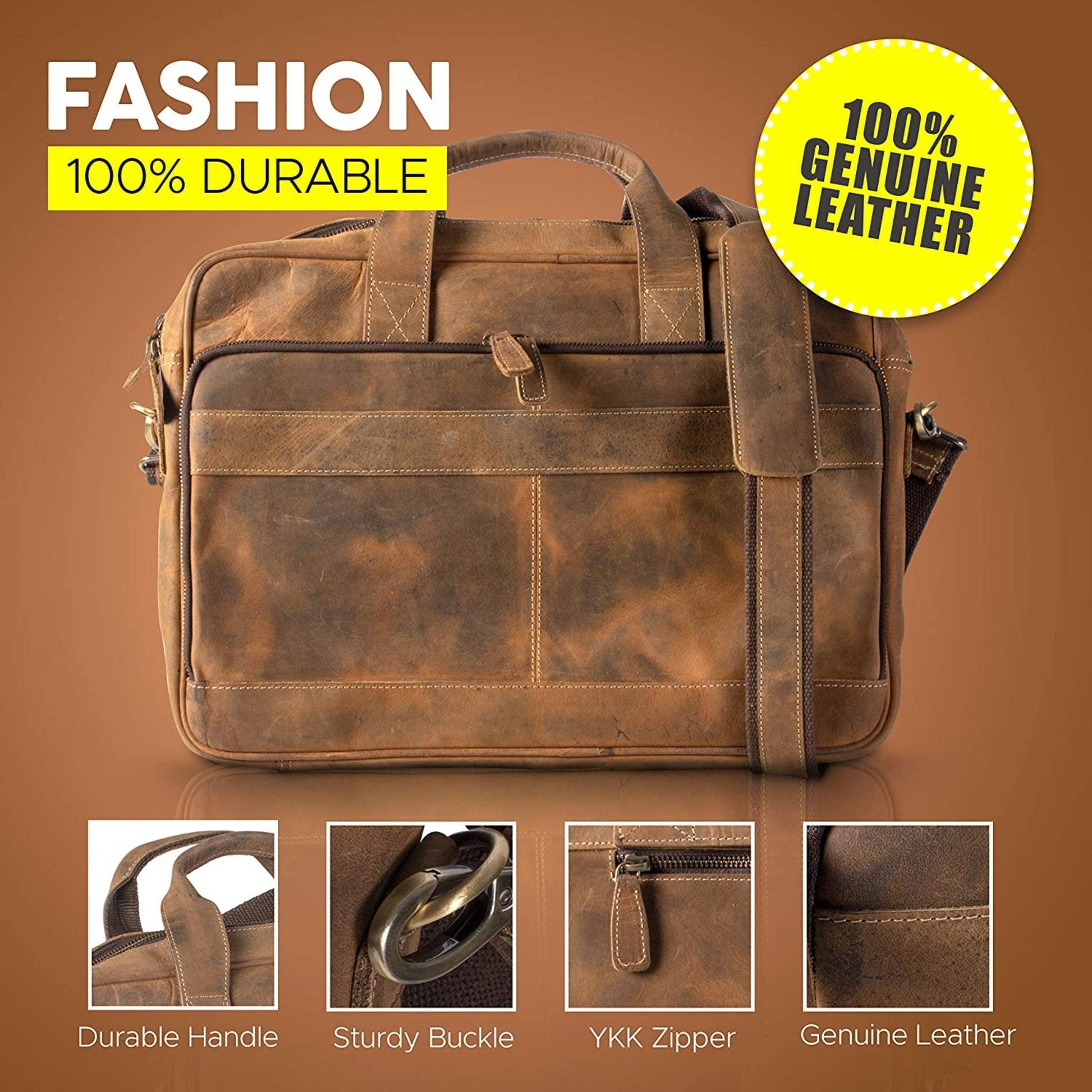 16-Inch Leather Briefcase - Buy the Bag and More