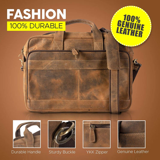 16-Inch Leather Briefcase - Buy the Bag and More