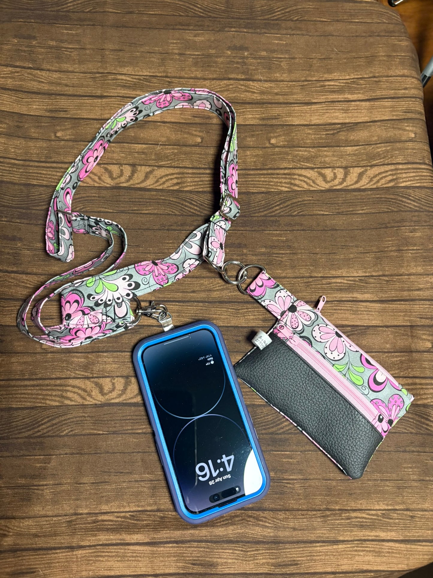 Phone lanyard with attached zipper Wallet-Buy the Bag and More Front