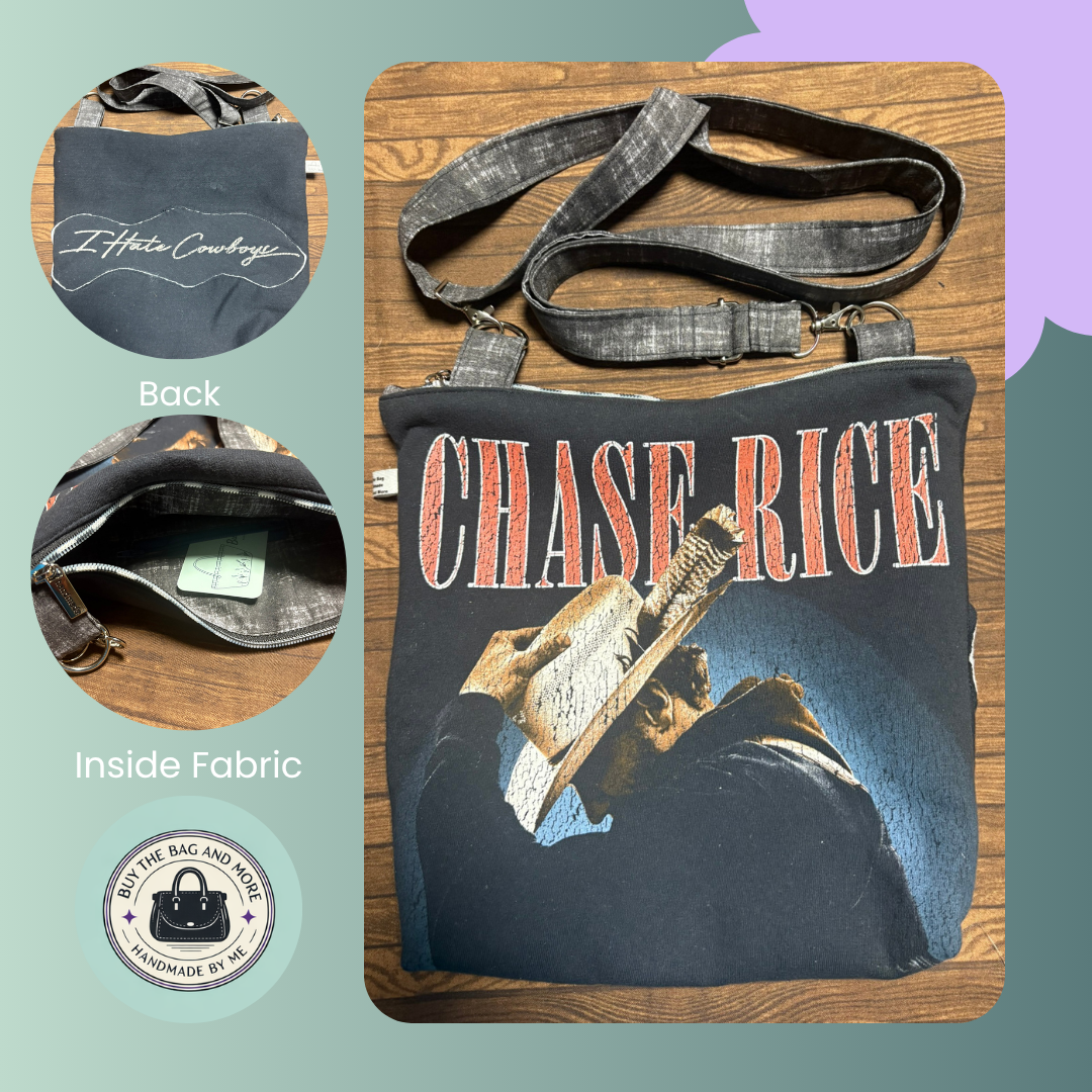 Vintage Tee Shirt Crossbody Bag – Adjustable Everyday Sling Bag