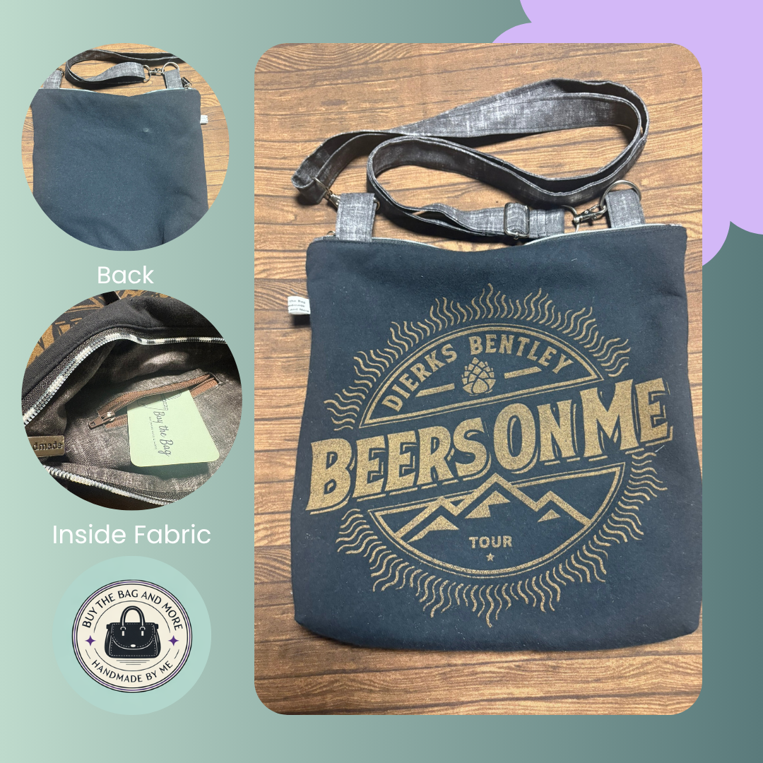 Vintage Tee Shirt Crossbody Bag – Adjustable Everyday Sling Bag