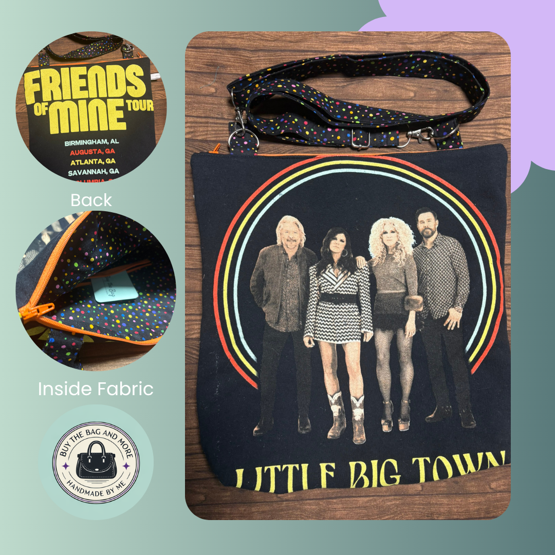 Vintage Tee Shirt Crossbody Bag – Adjustable Everyday Sling Bag