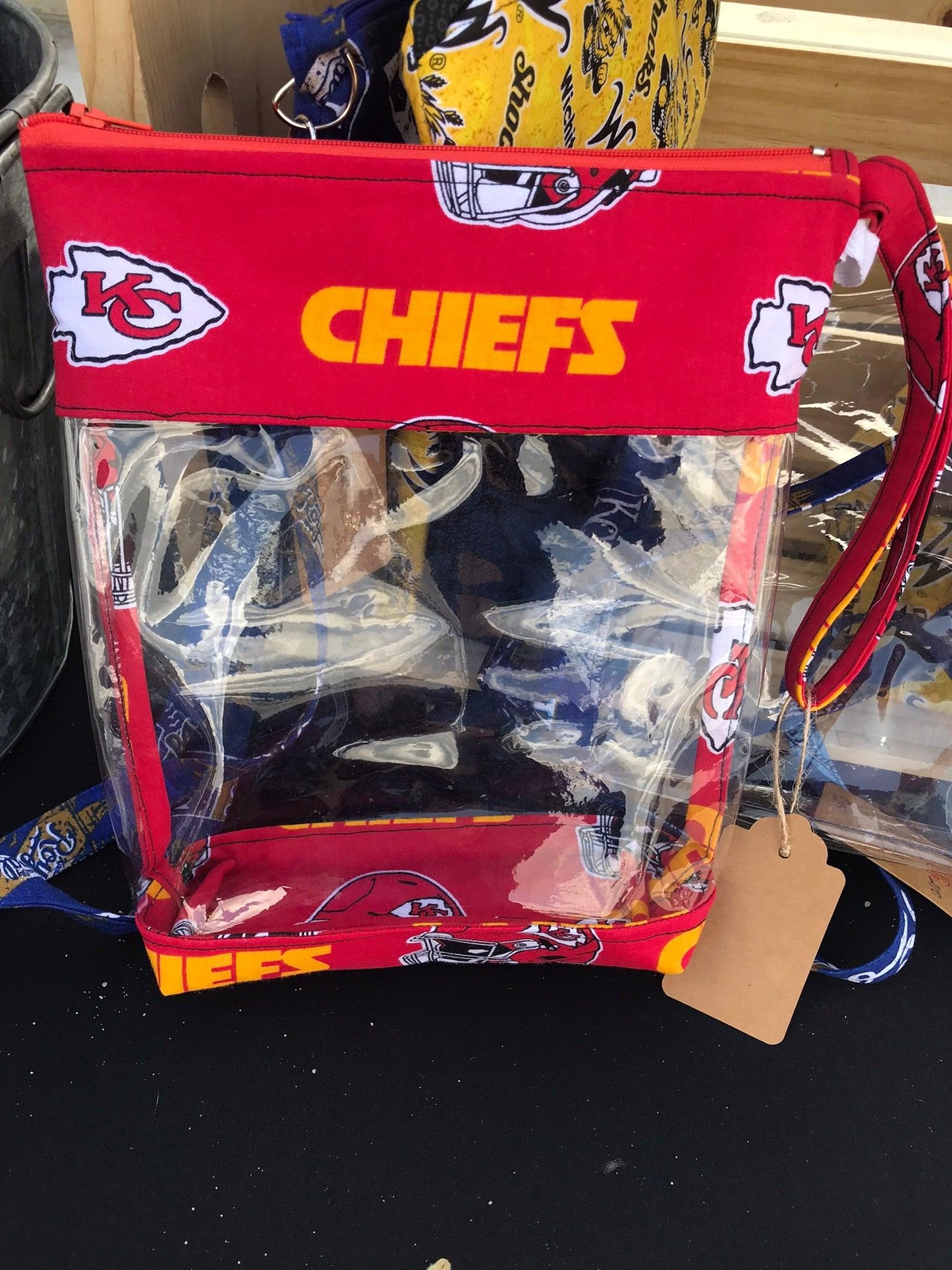 HandCrafted clear Stadium Bags -Chief logo