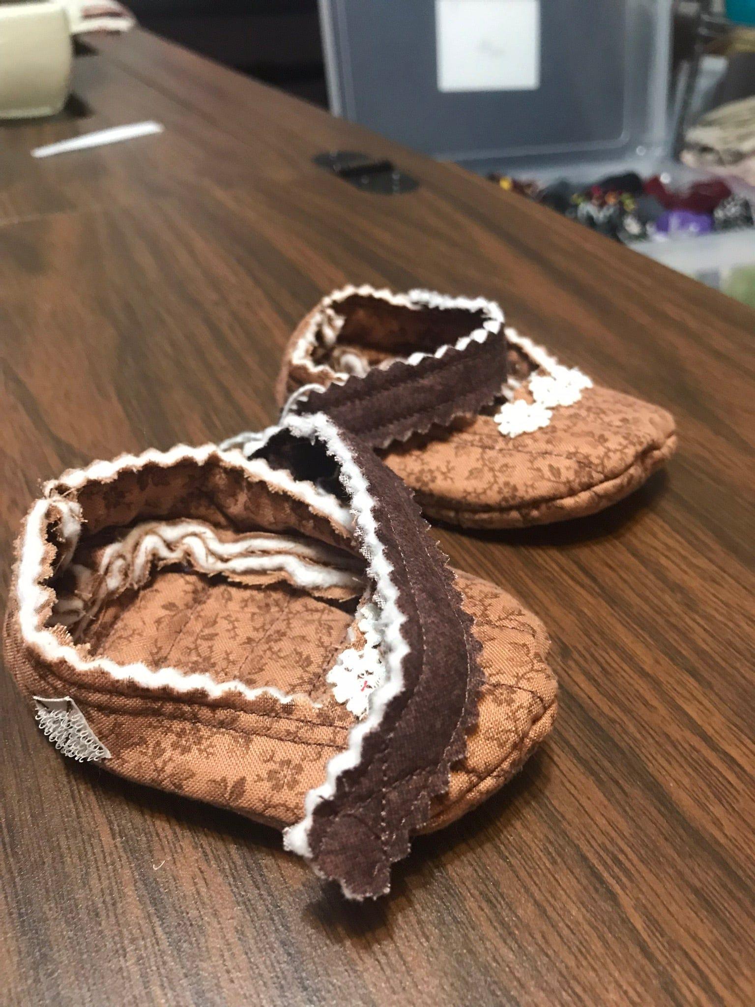 Hand-Crafted Quilted Newborn Velcro-Latch Shoes - Buy the Bag and More