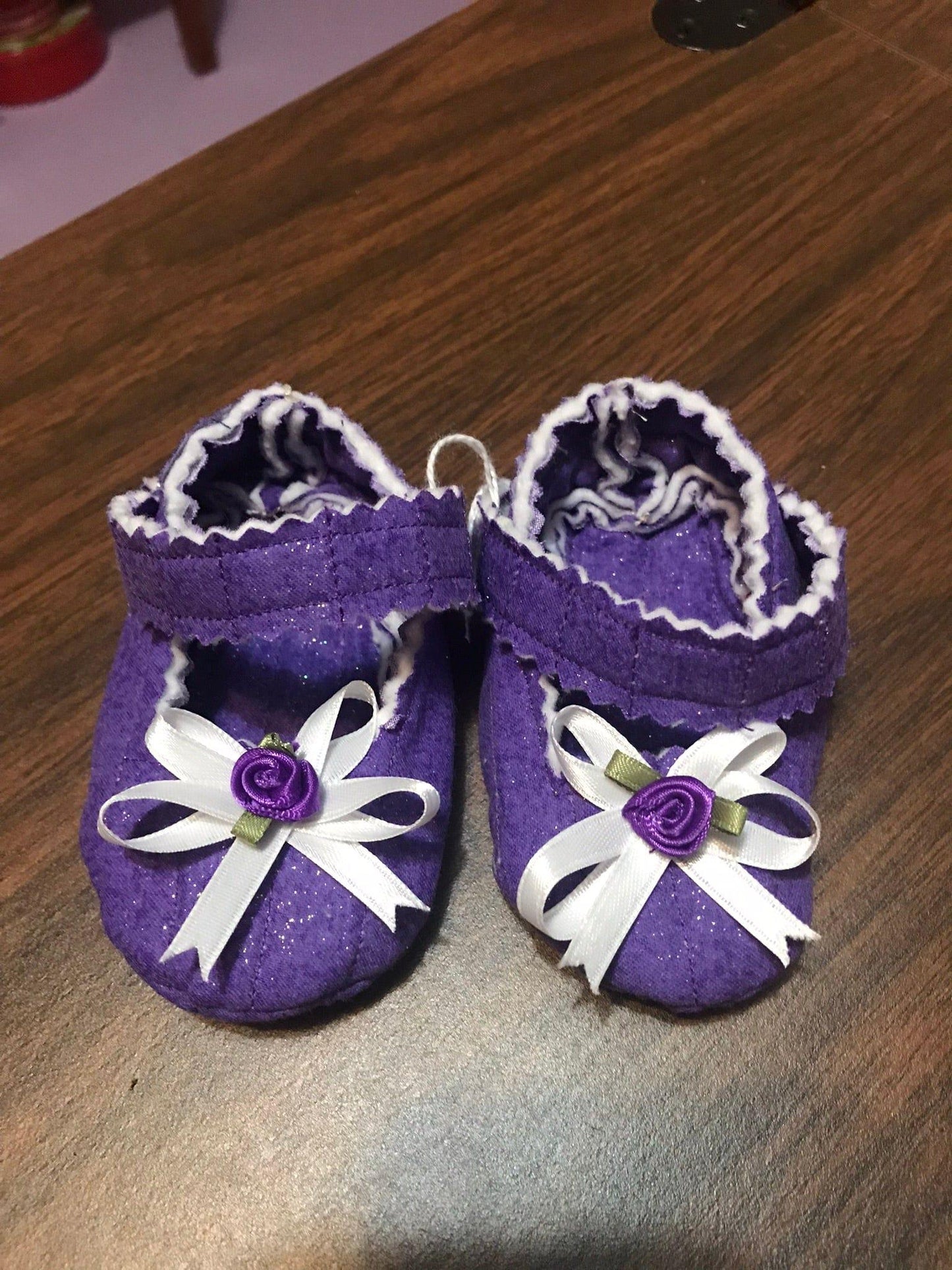 Hand-Crafted Quilted Newborn Velcro-Latch Shoes - Buy the Bag and More