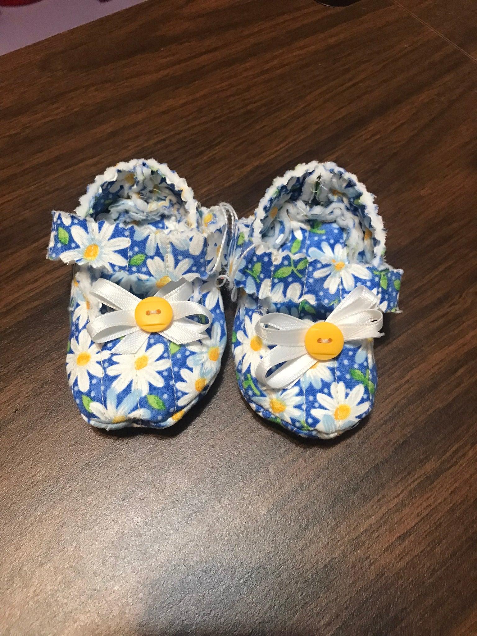 Hand-Crafted Quilted Newborn Velcro-Latch Shoes - Buy the Bag and More