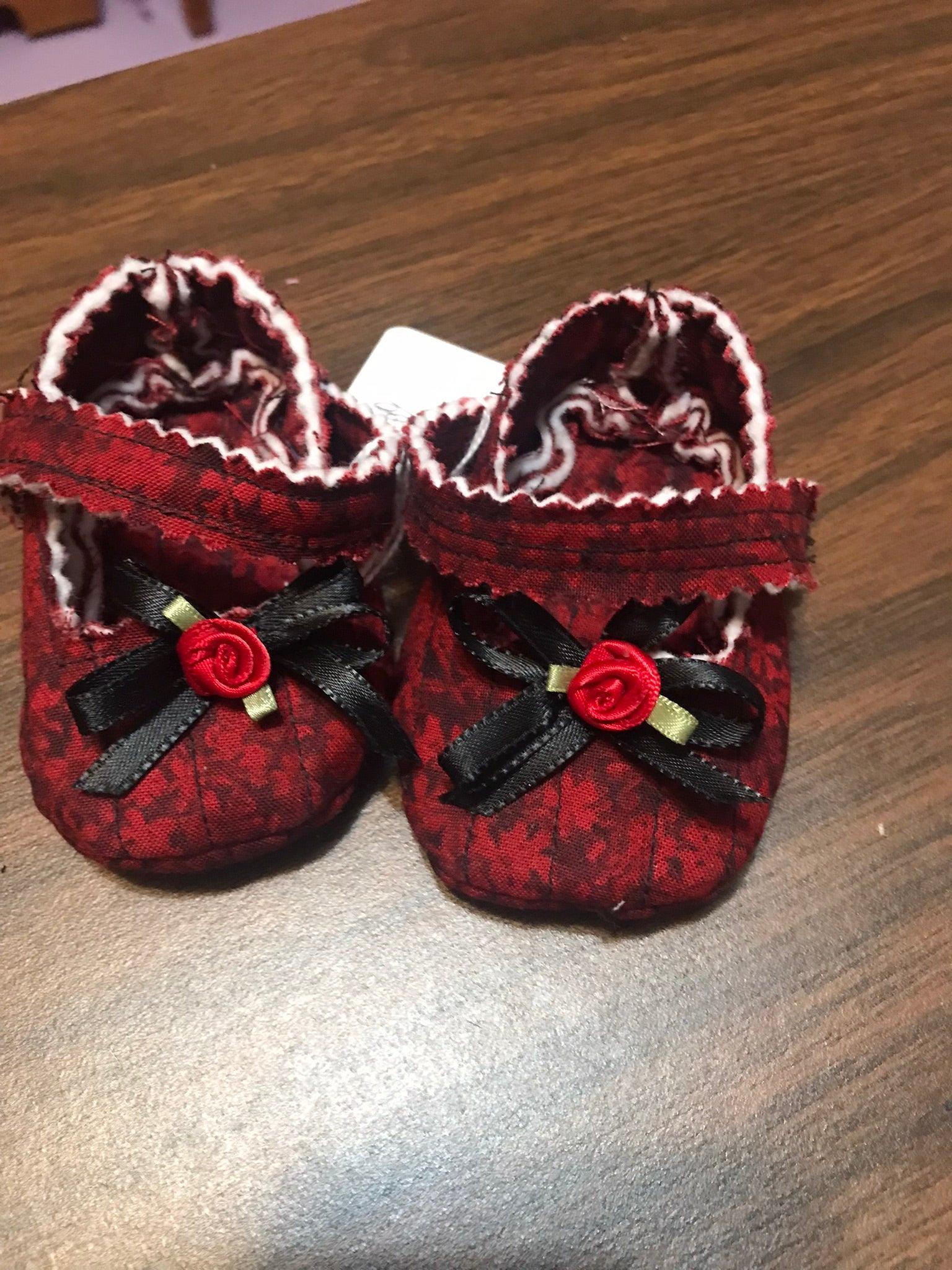 Hand-Crafted Quilted Newborn Velcro-Latch Shoes - Buy the Bag and More
