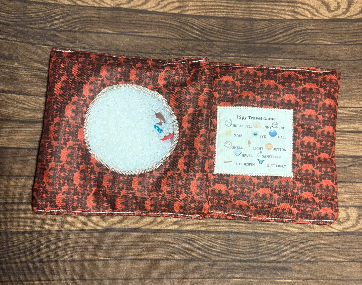 Hand-Crafted I Spy Travel Game – Kids Sensory Search Bean Bag