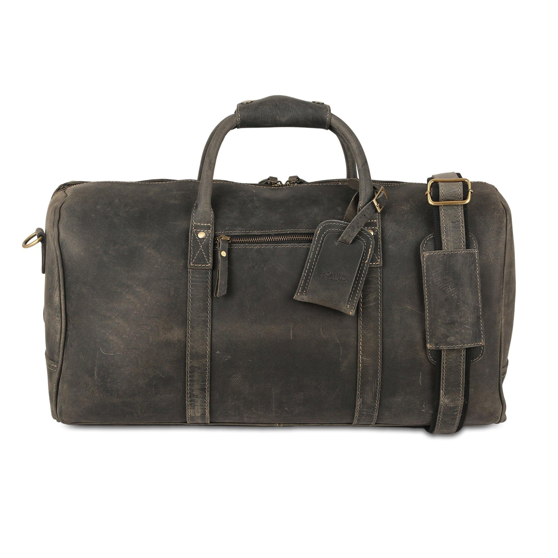 20 Inch Leather Travel Duffel Bag | Inside Pockets 20 Inch Leather Travel Duffel Bag | Inside Pockets