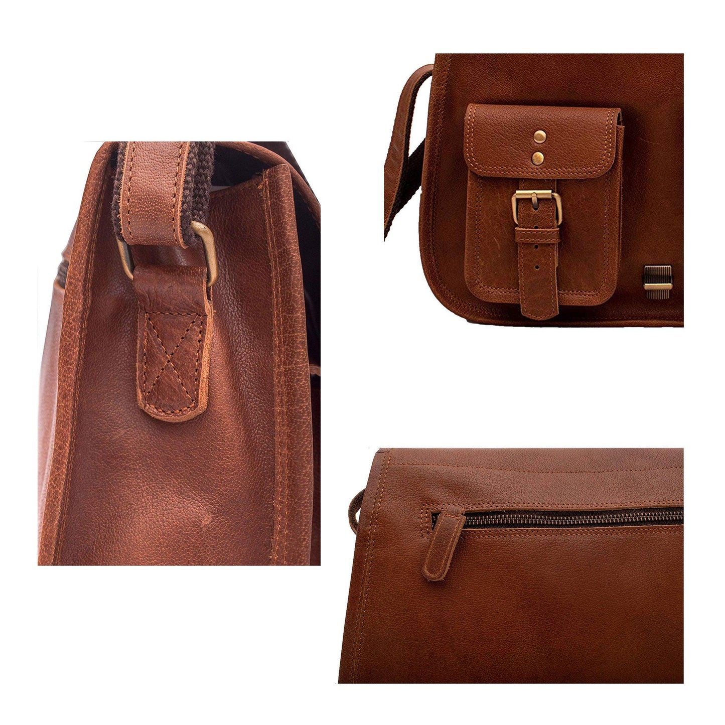 14-Inch Genuine Leather Purse – Women’s Crossbody Satchel, Shoulder Bag, Tote, and Travel Handbag - Buy the Bag and More
