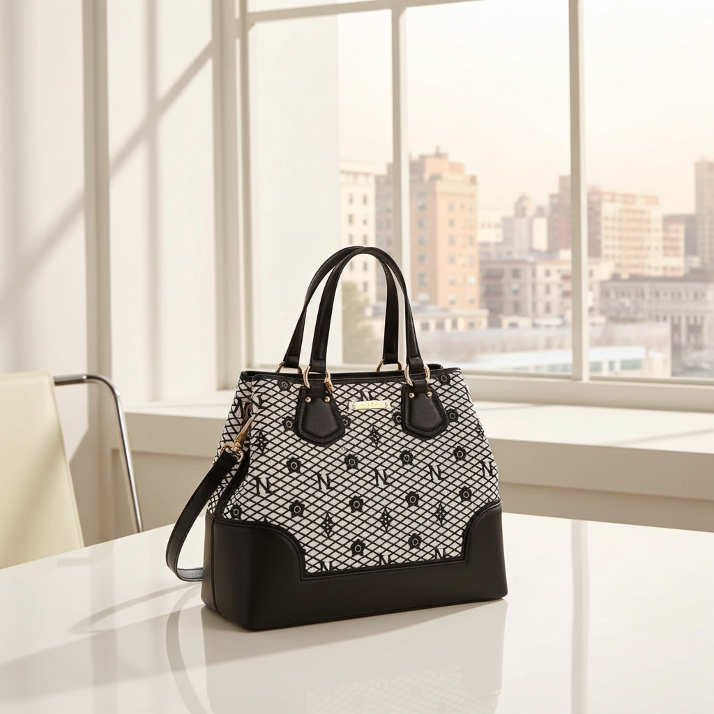 Nicole Lee USA Gracie Monogram Tote – Rhinestone Vegan Leather Handbag