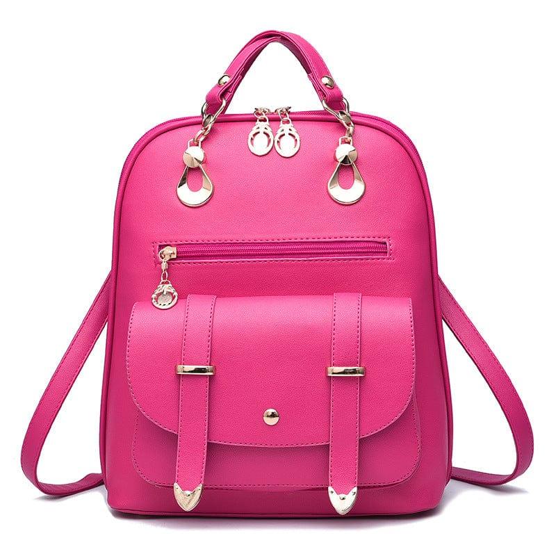 PU leather backpack - Buy the Bag and More-Pink