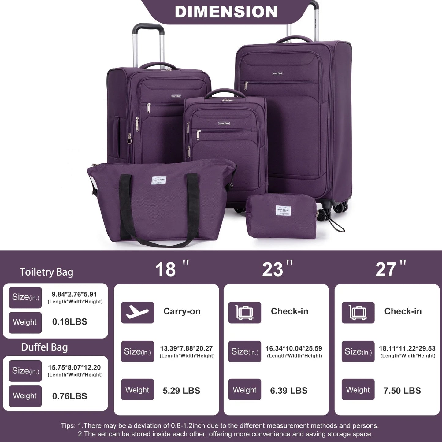Softside 4-piece luggage Set