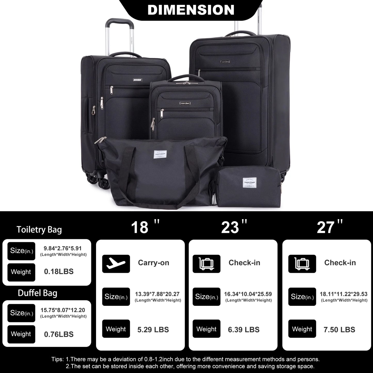Softside 4-piece luggage Set