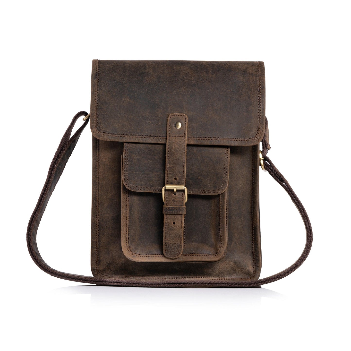 Leather 11 Inch Sturdy Leather iPad Messenger Satchel Bag - Buy the Bag and More