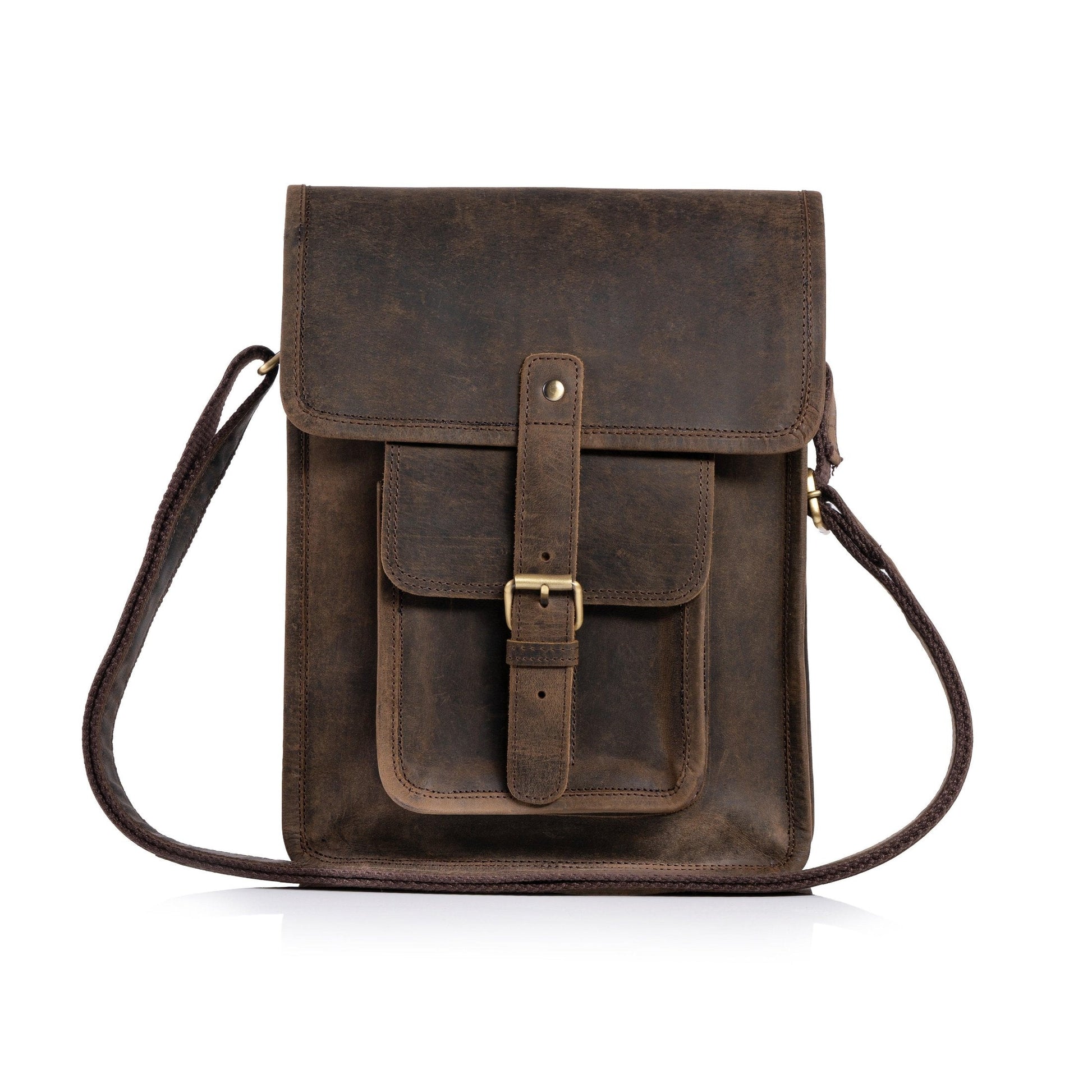 Leather 11 Inch Sturdy Leather iPad Messenger Satchel Bag - Buy the Bag and More