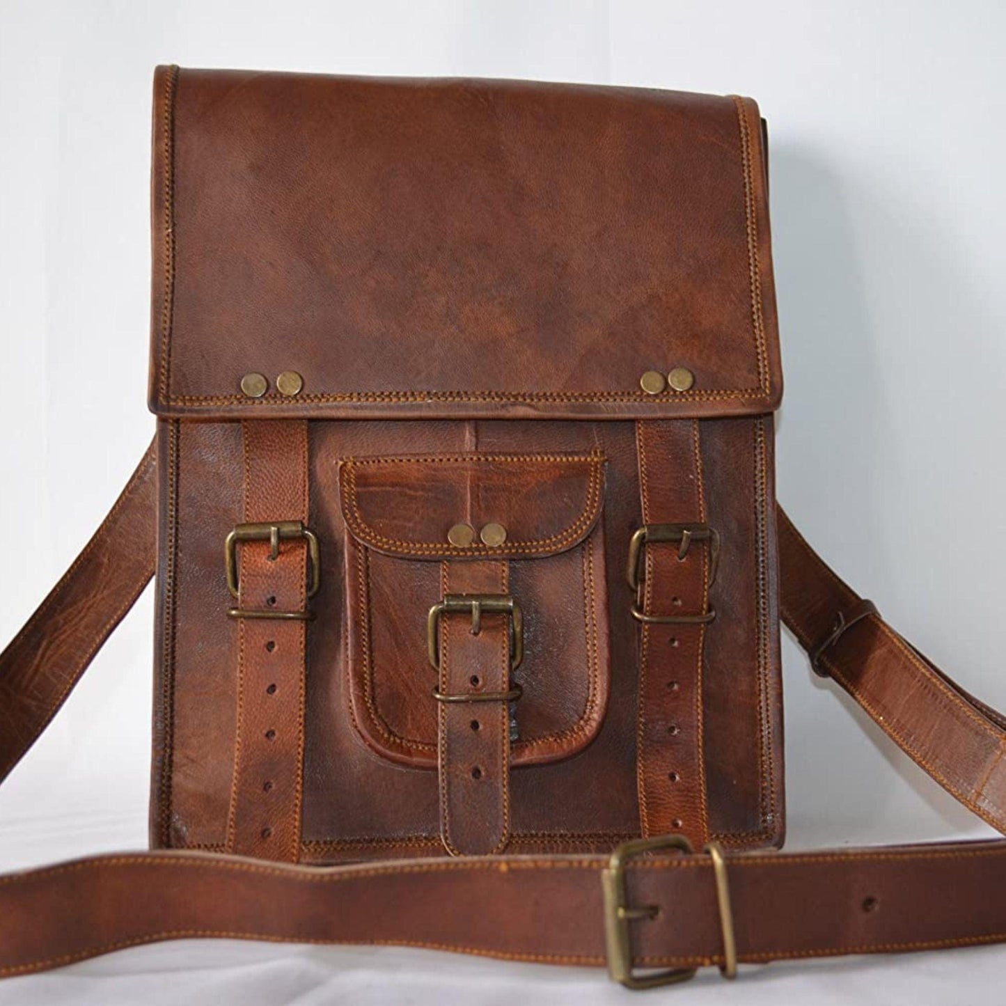 Leather 11 Inch Sturdy Leather iPad Messenger Satchel Bag - Buy the Bag and More