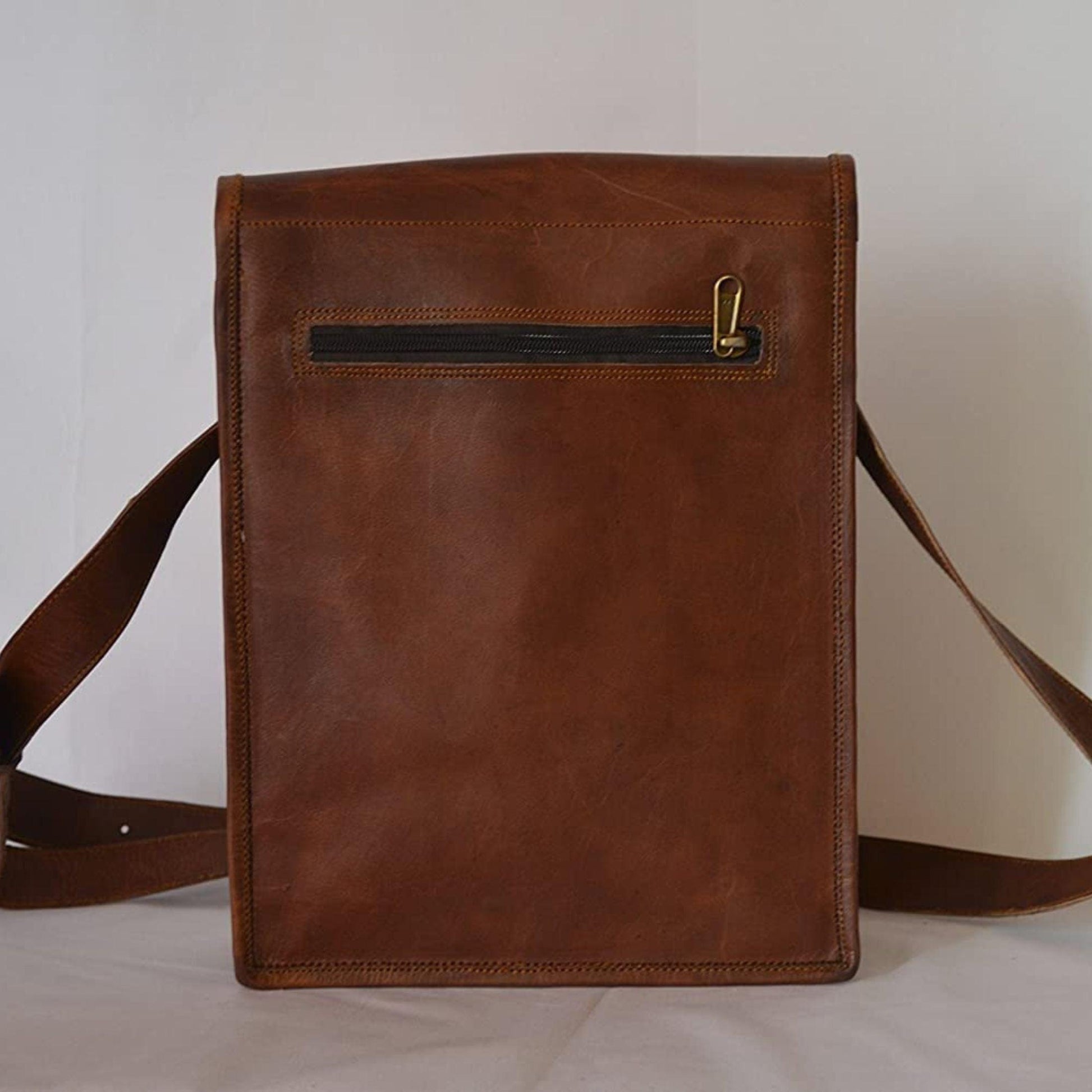 Leather 11 Inch Sturdy Leather iPad Messenger Satchel Bag - Buy the Bag and More