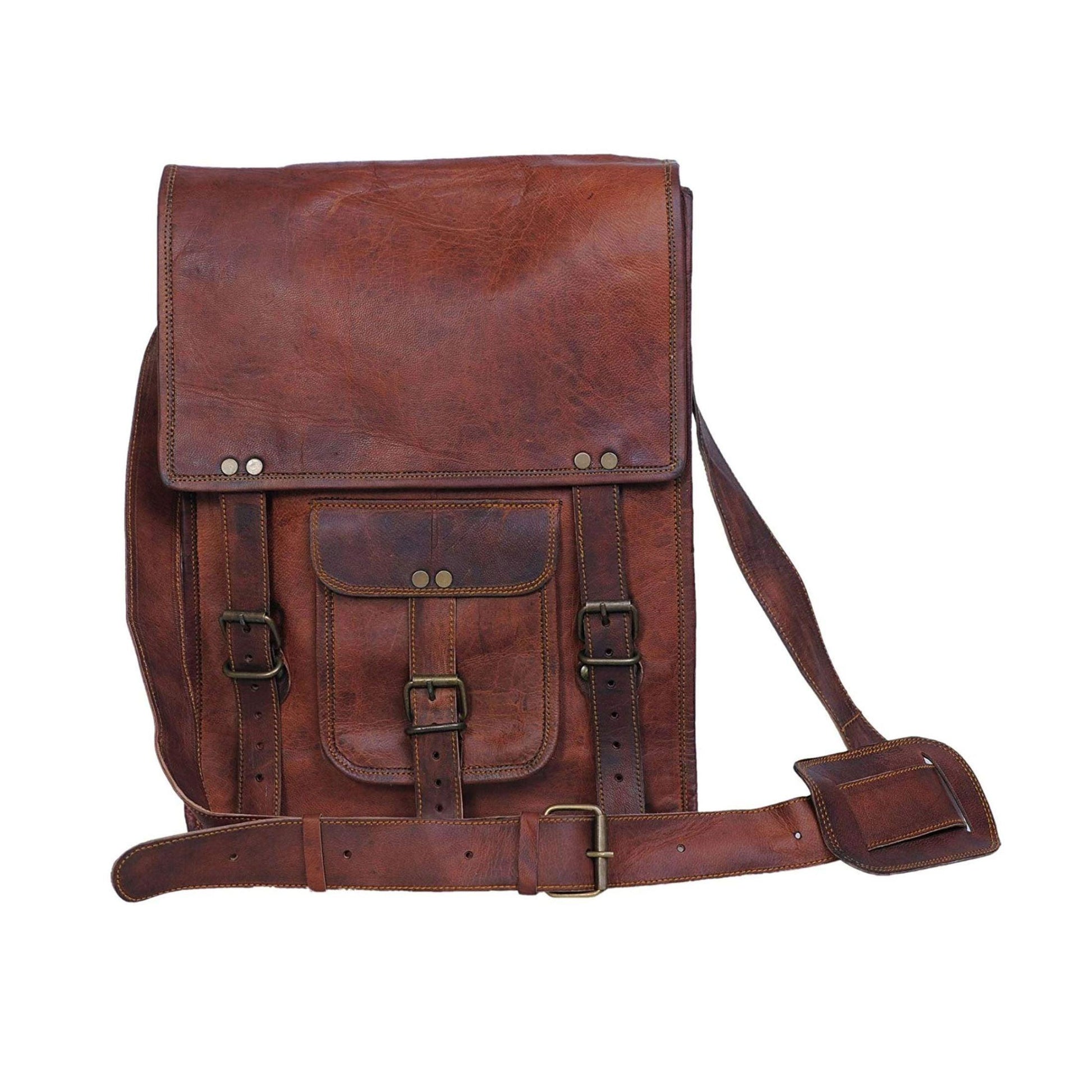 Leather 11 Inch Sturdy Leather iPad Messenger Satchel Bag - Buy the Bag and More