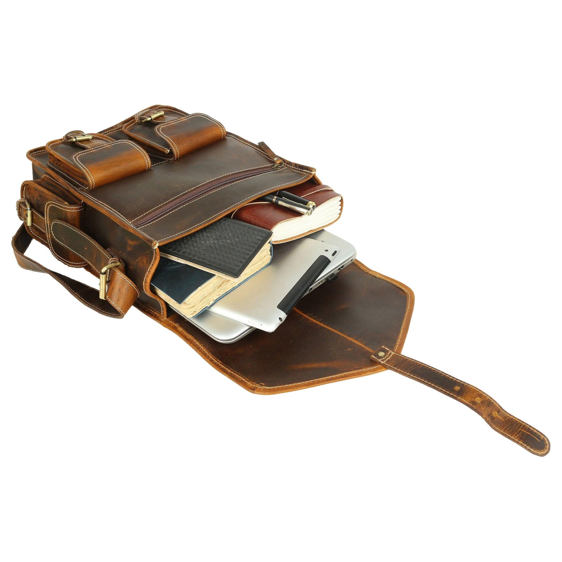 Leather Backpack Rucksack Travel Laptop Camping School College Bag for Men Women - Buy the Bag and More
