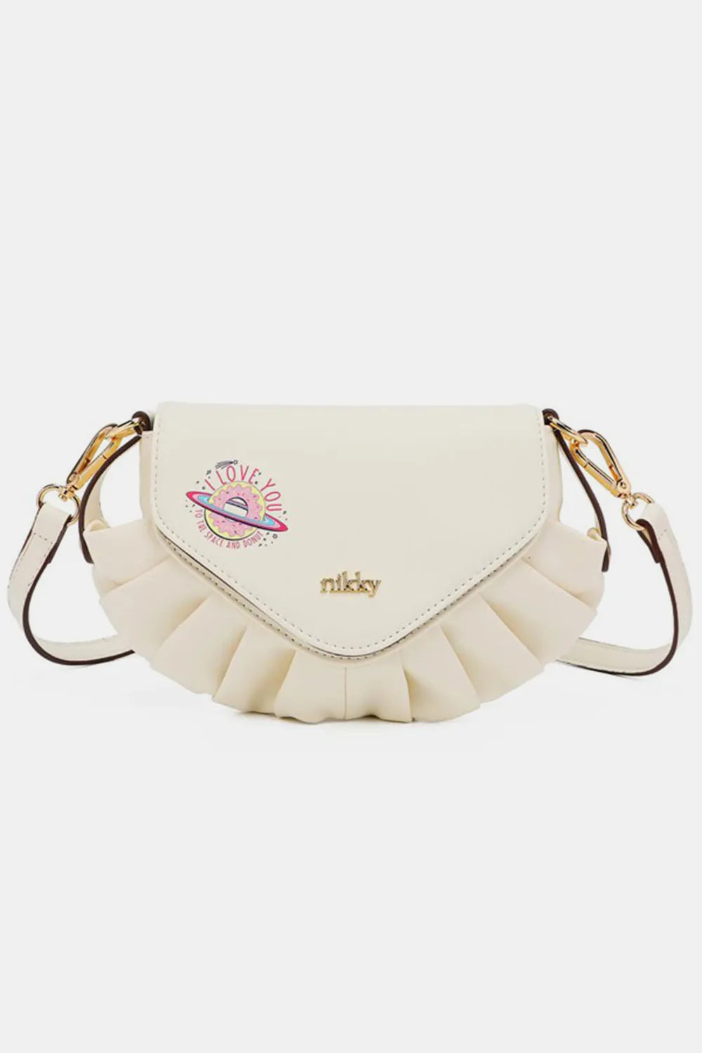 Nicole Lee USA Graphic Crossbody Bag-White