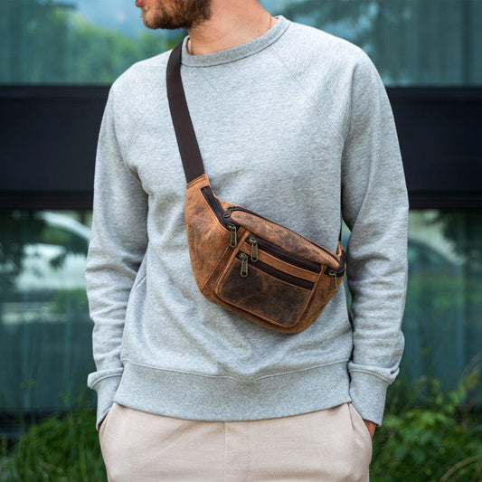 Leather Fanny Pack Waist Multifunction Hip Bum Bag - Buy the Bag and More