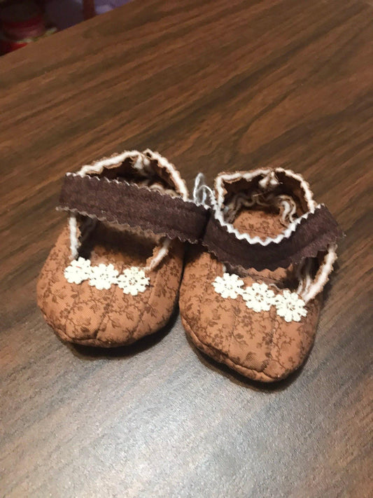 Hand-Crafted Quilted Newborn Velcro-Latch Shoes - Buy the Bag and More