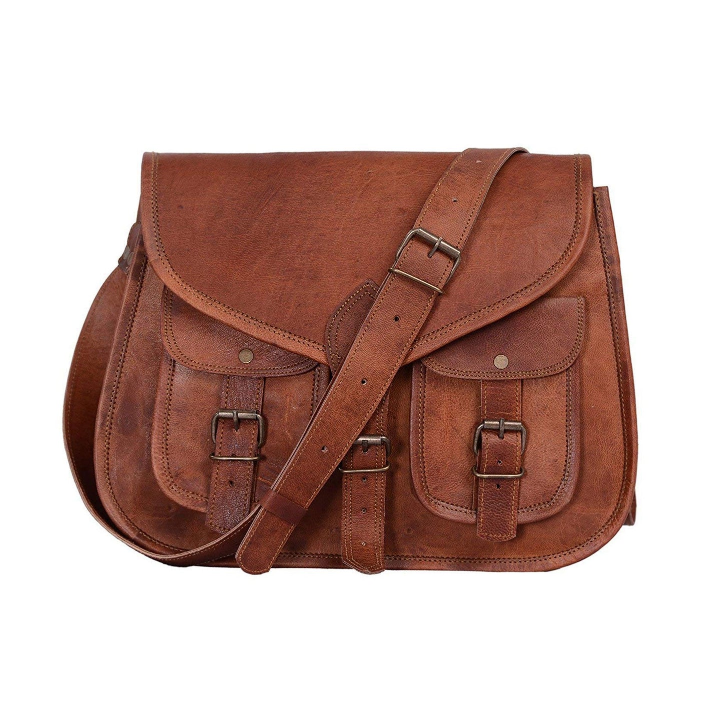 14-Inch Genuine Leather Purse – Women’s Crossbody Satchel, Shoulder Bag, Tote, and Travel Handbag - Buy the Bag and More